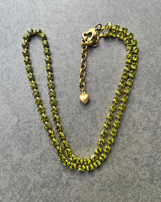 Vintage Swarovski “Olive Green” Crystal Necklace