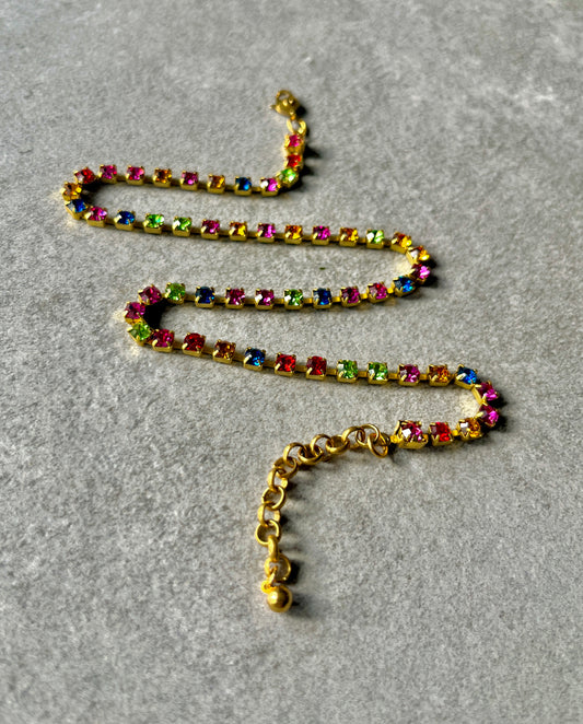 Beautiful Vintage Swarovski Rainbow Crystal Choker Necklace