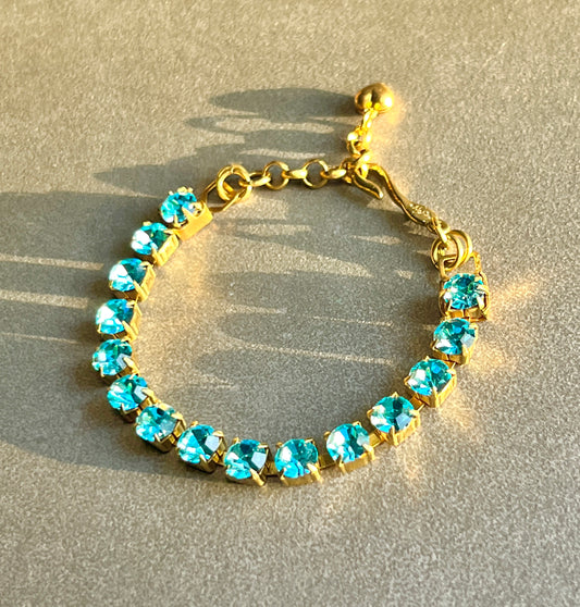 Gorgeous Preciosa Aquamarine Crystal Chain Bracelet