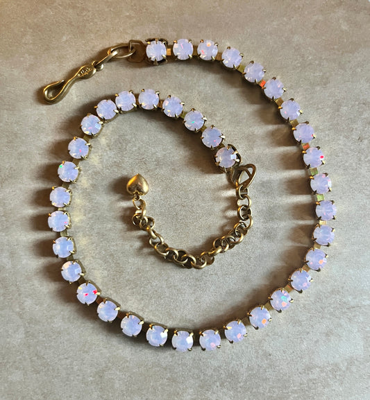 Dreamy Preciosa “Rose Water Opal” Czech Crystal Choker Necklace