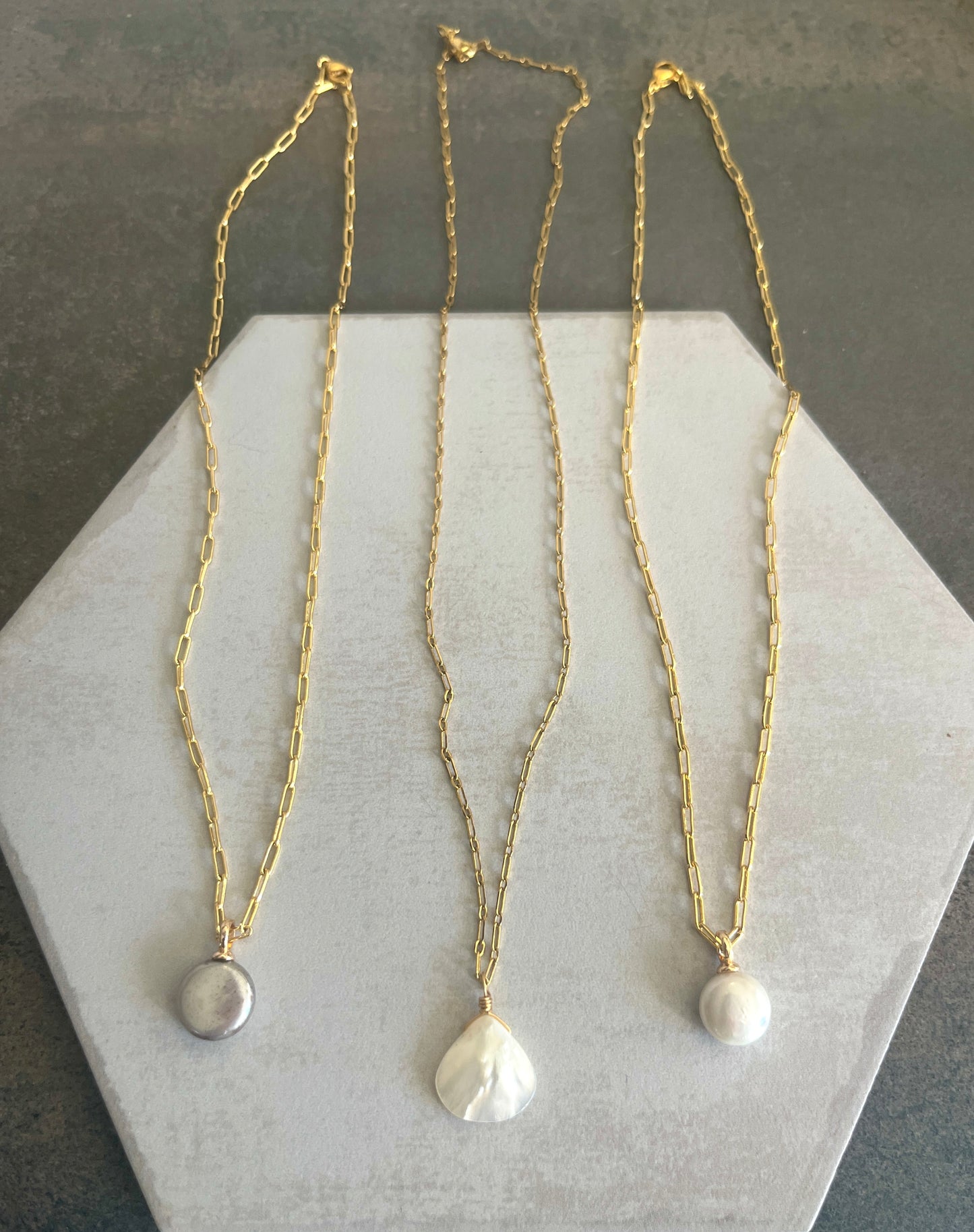 Classic Freshwater Pearl on Dainty 14k gold filled Paperclip Chain