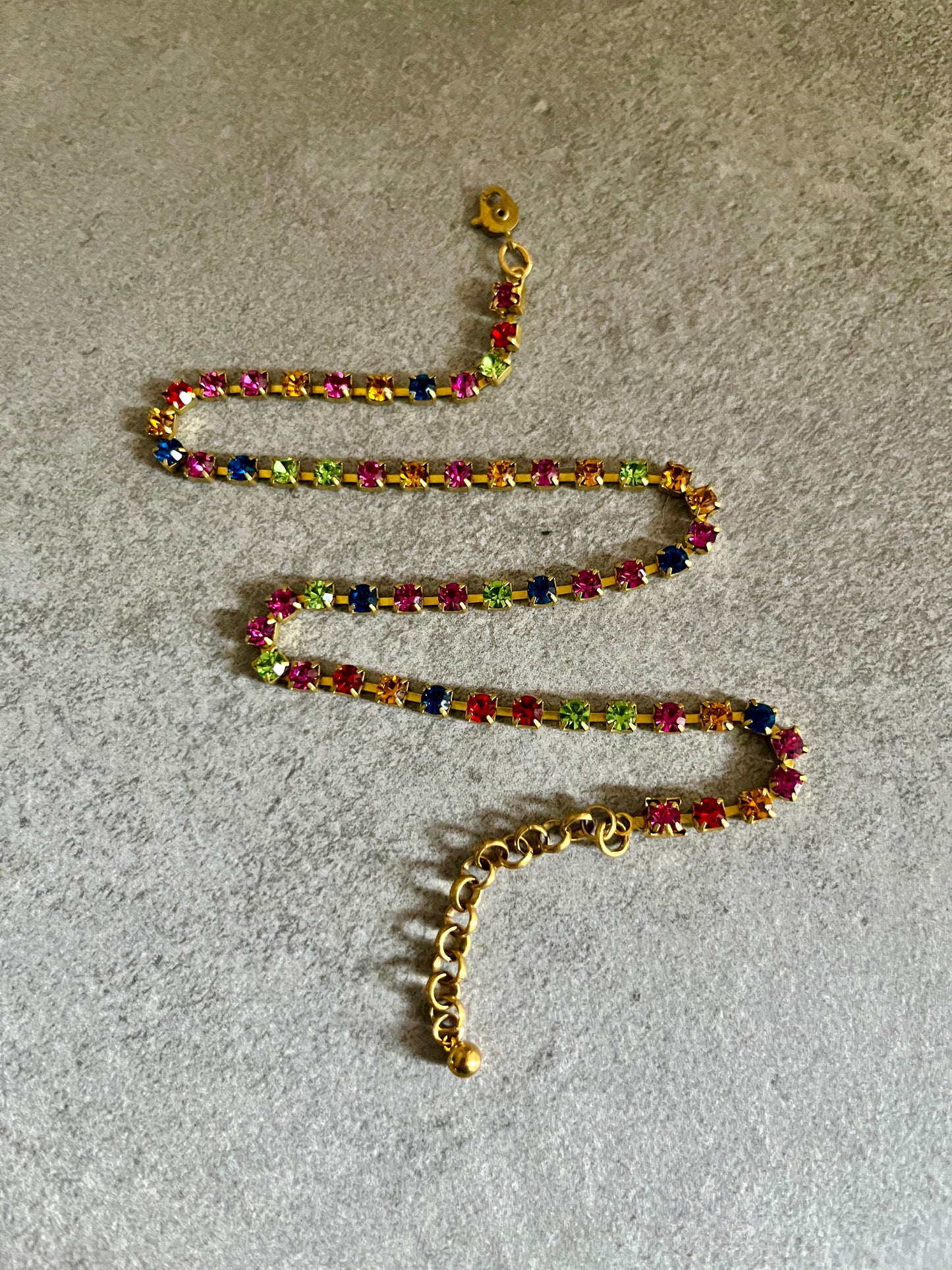 Beautiful Vintage Swarovski Rainbow Crystal Choker Necklace