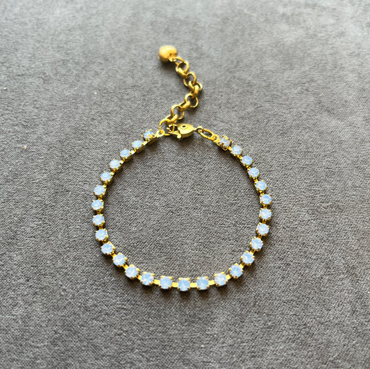 Blue Moon Opal  ~ Preciosa Czech Tiny Crystal Tennis Bracelet