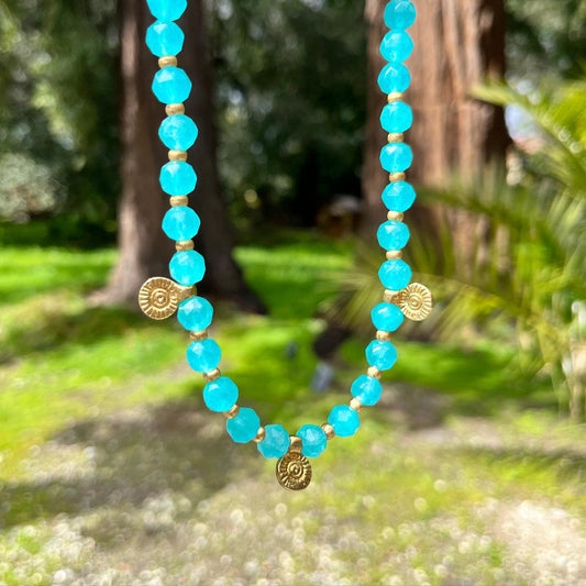 Magical + Mystical Teal Blue Apatite Beaded Necklace
